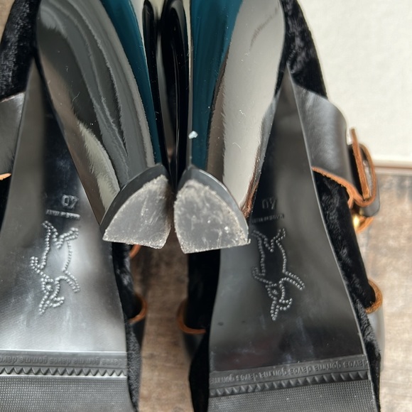 MARNI Vintage Platform Booties Pumps - Velvet with Leather Buckle size 40 - Picture 6 of 12